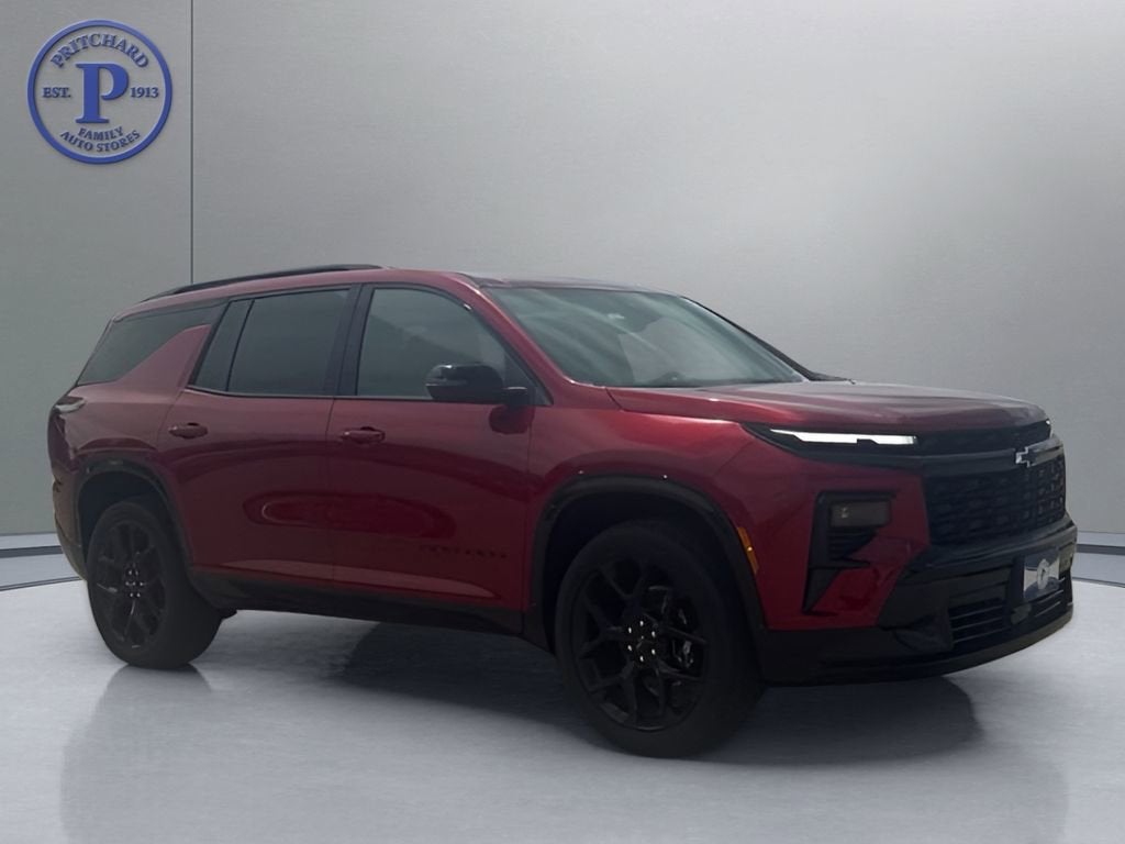 2026 Chevrolet Traverse RS in Radiant Red Tintcoat — front three-quarter view