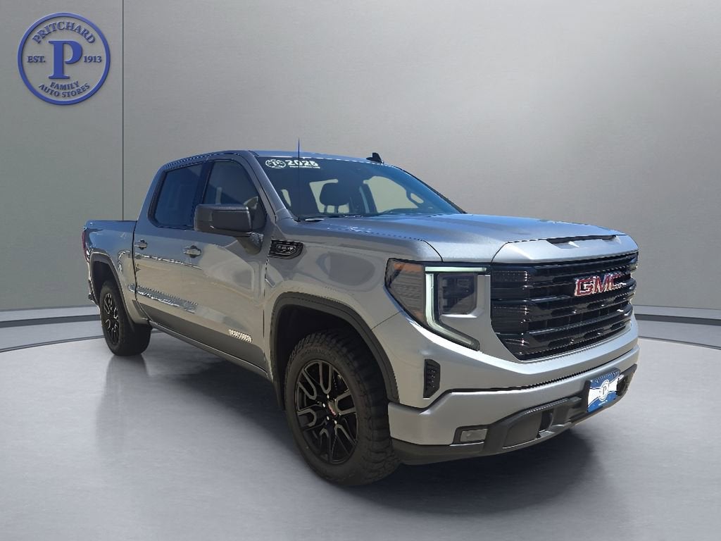 2025 GMC Sierra 1500 Elevation in Sterling Metallic — front three-quarter view