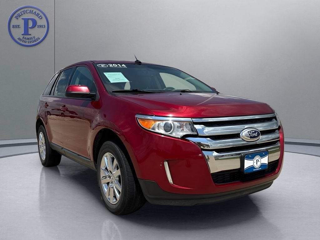 2014 Ford Edge SEL in Red — front three-quarter view