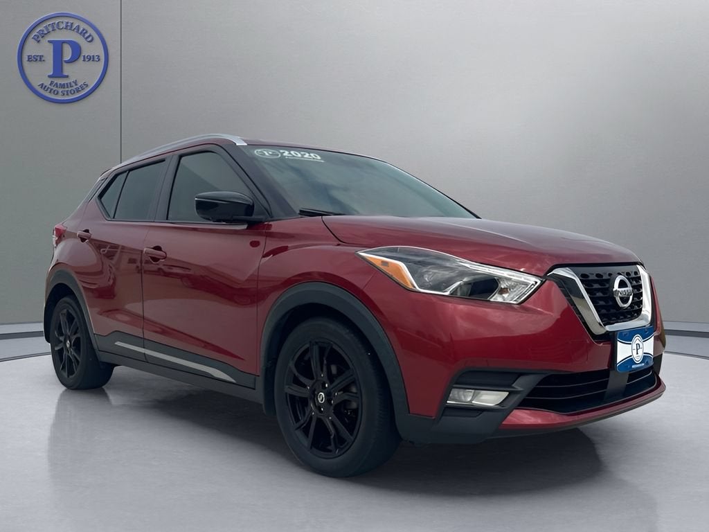 2020 Nissan Kicks SR in Red — front three-quarter view