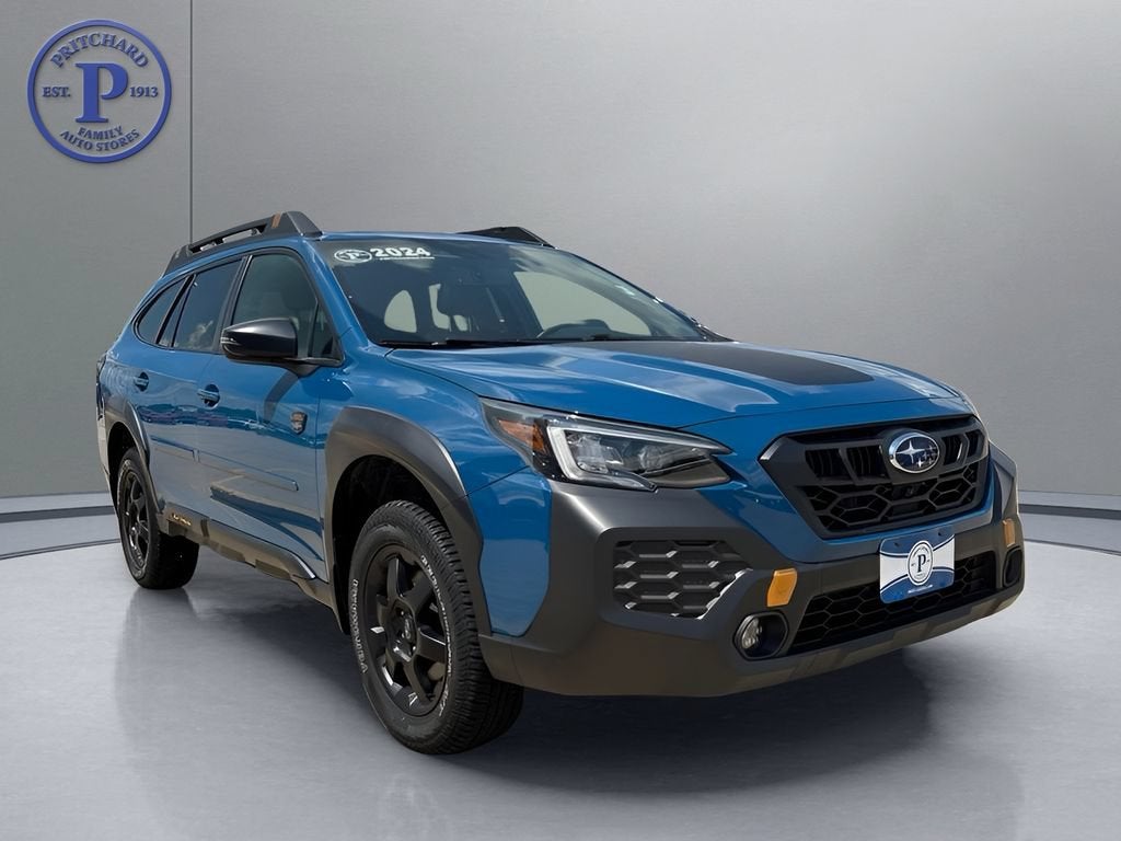 2024 Subaru Outback Wilderness in Blue — front three-quarter view