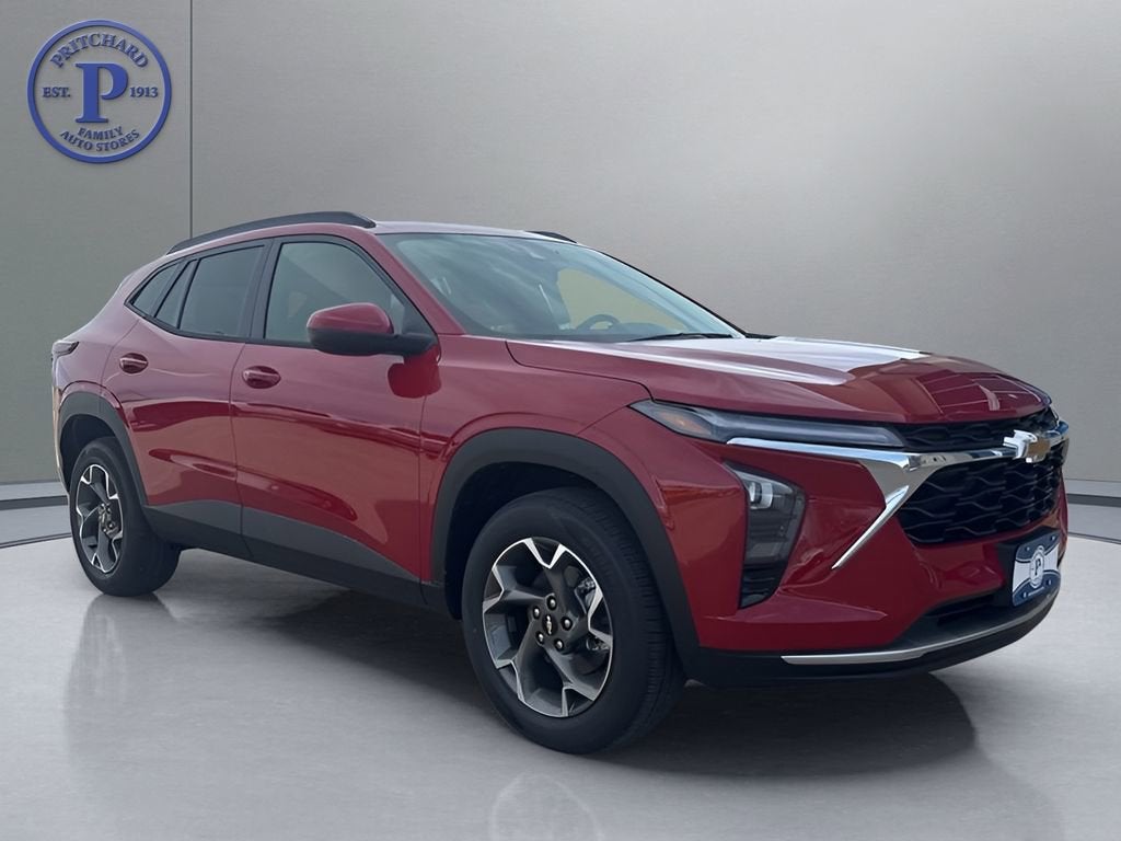 2026 Chevrolet Trax LT in Apex Red — front three-quarter view